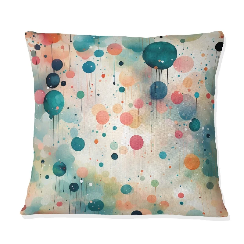 Designart "Mystical Poka Dota Harmony" Polka Dots Printed Throw Pillow