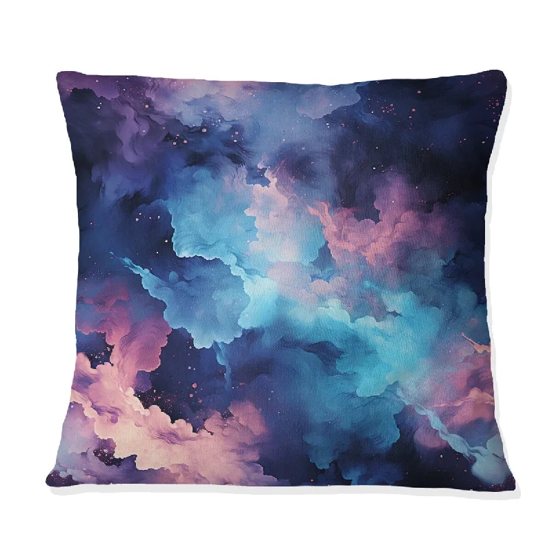 Designart "Nebula Reverie Moody Patterns" Floral Printed Throw Pillow