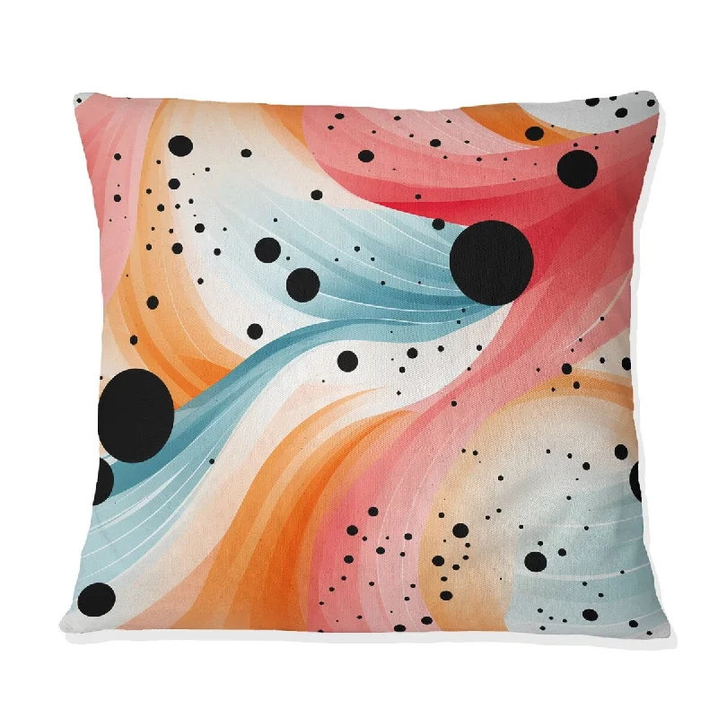 Designart "Nomadic Whirls Polka Dots Pattern" Polka Dots Printed Throw Pillow