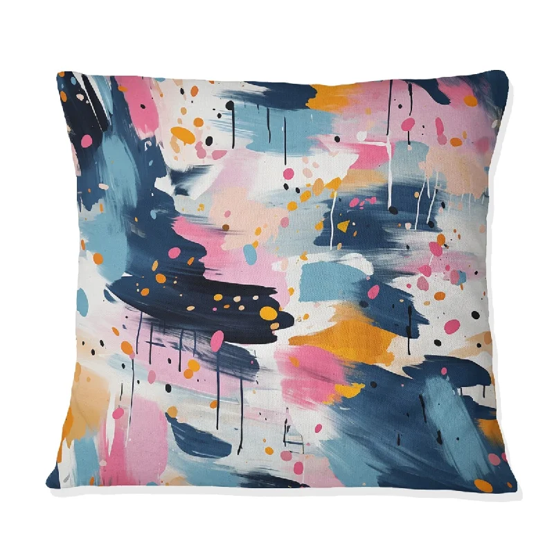 Designart "Paint Stripes Playfull Harmony III" Abstract Printed Throw Pillow