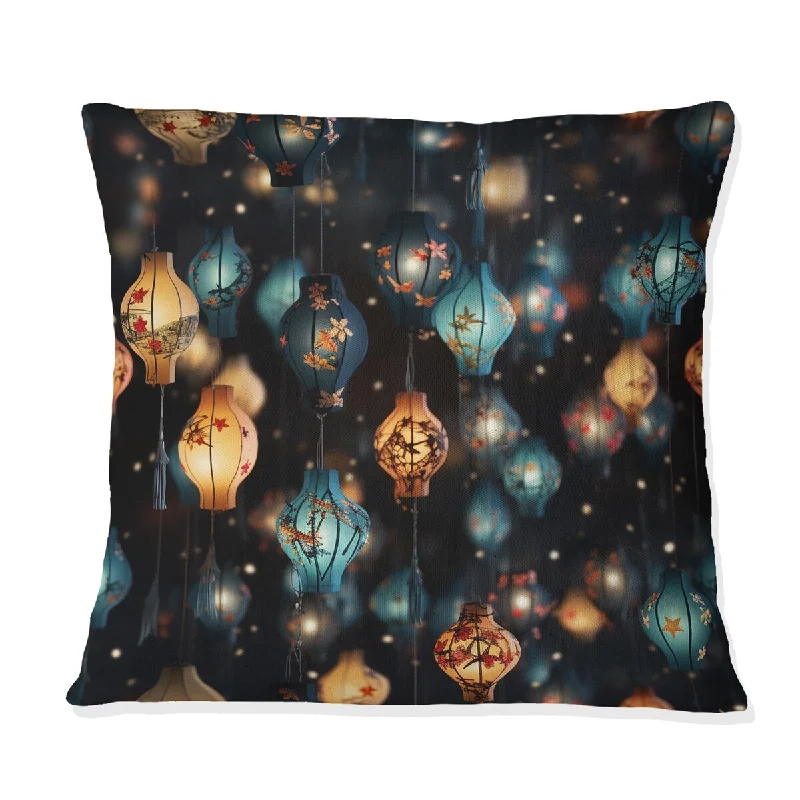 Designart "Paper Lantern Glow I" Abstract Printed Throw Pillow