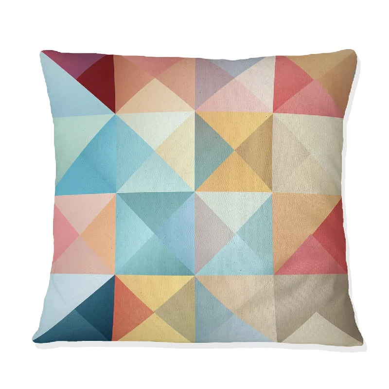 Designart "Pastel Harmony III" Geometric Printed Throw Pillow