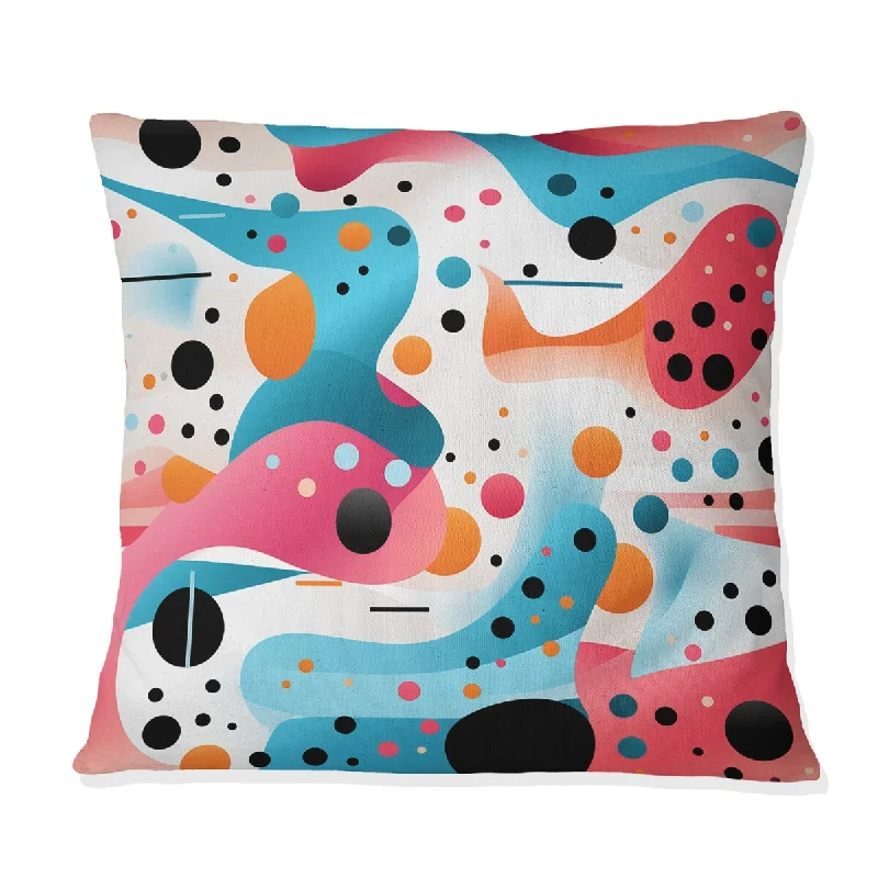 Designart "Pink And Blue 1950s Trendy Patterns I" Geometric Printed Throw Pillow