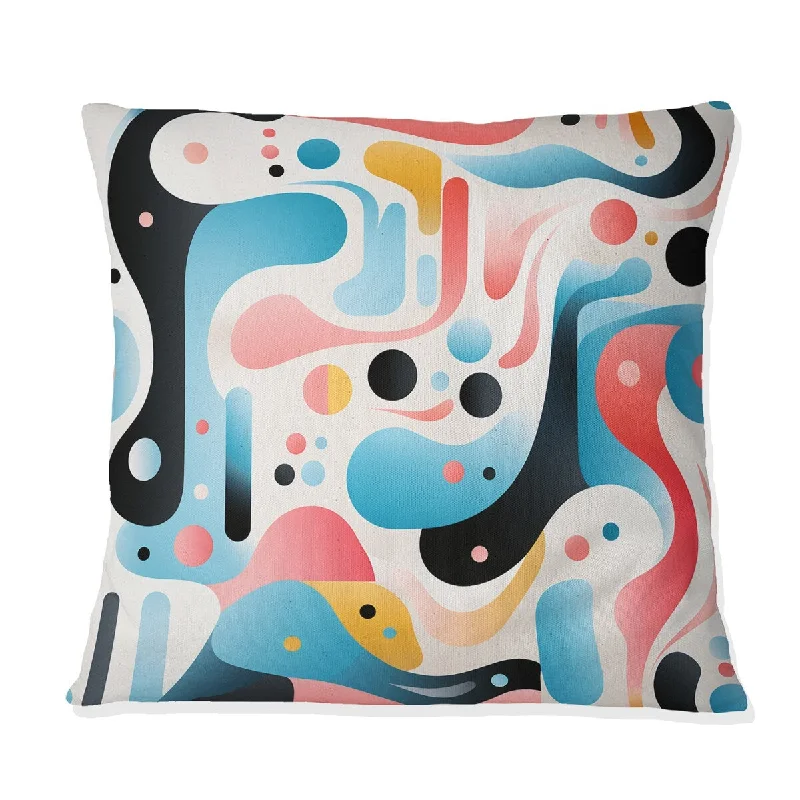 Designart "Pink And Blue Midcentury Trendy Patterns III" Geometric Printed Throw Pillow