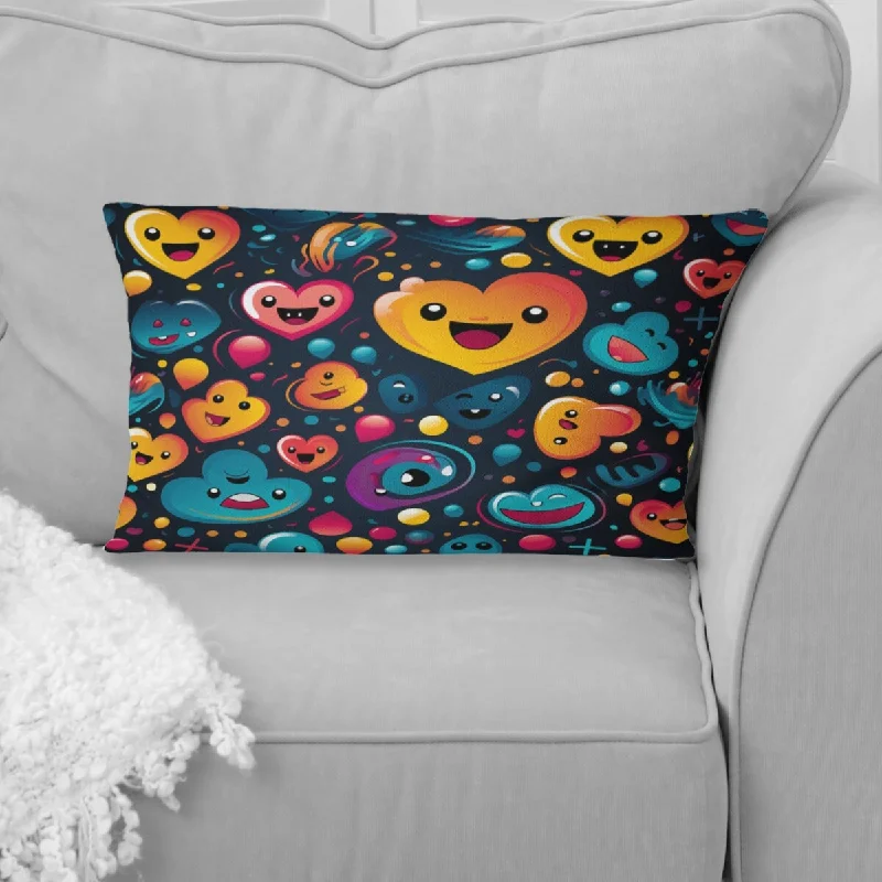 Designart "Popart Emoji Abstract Fusion" Pop Art Printed Throw Pillow