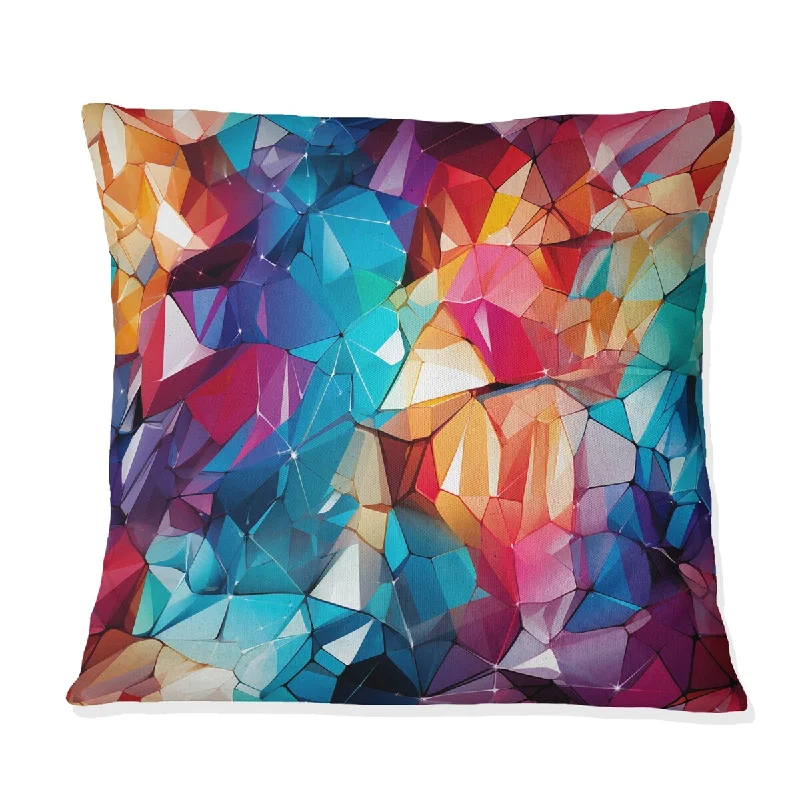 Designart "Popart Multicolor Prism Party" Geometric Printed Throw Pillow