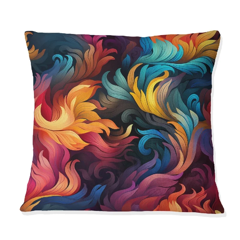 Designart "Popart Psychedelic Swirls" Abstract Printed Throw Pillow