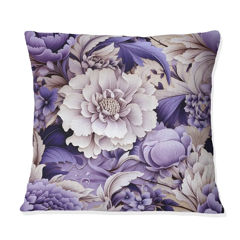 Designart "Purple Persian Paisleys" Paisley Printed Throw Pillow