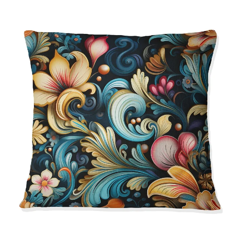 Designart "Retro Vibes Paisley Pattern I" Paisley Printed Throw Pillow