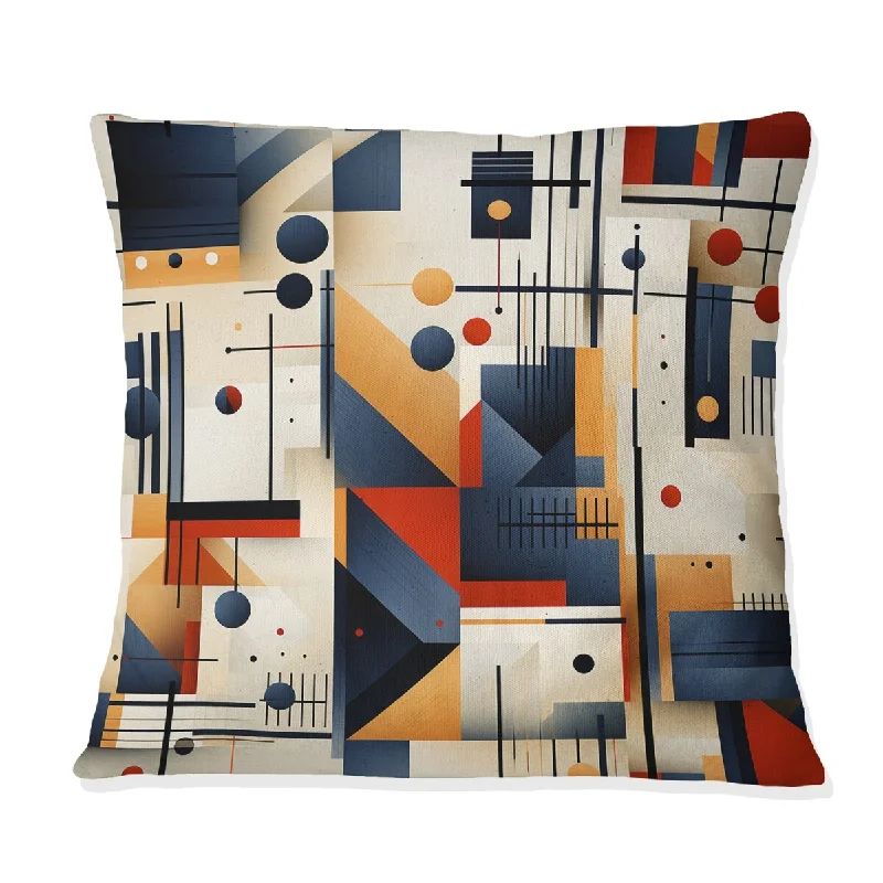 Designart "Rustic Industrial Geometic Aesthetics " Geometric Printed Throw Pillow