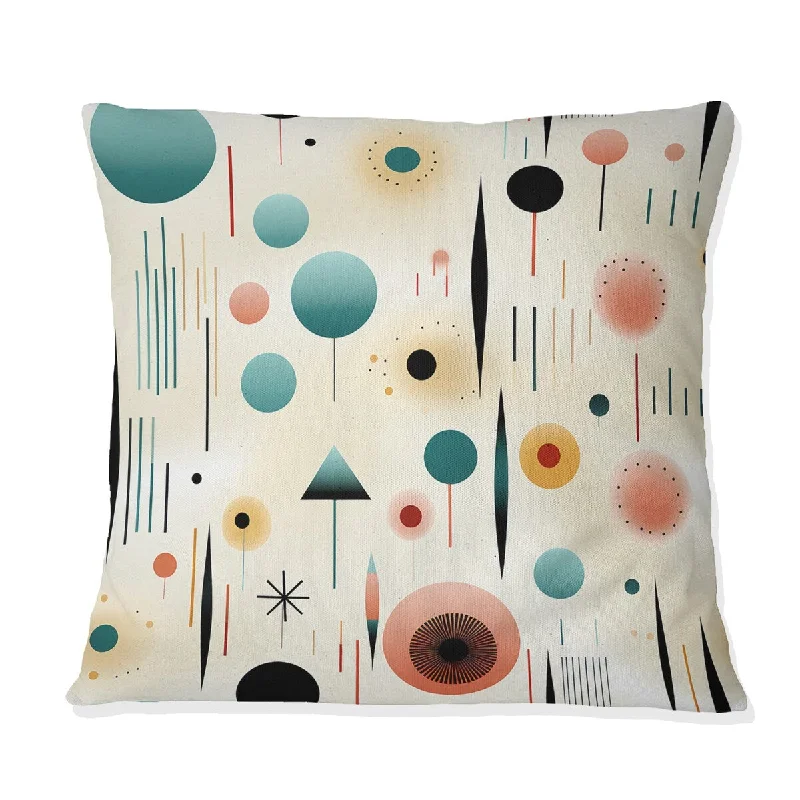 Designart "Simplicity In Scandinavian Flowers IX" Geometric Printed Throw Pillow