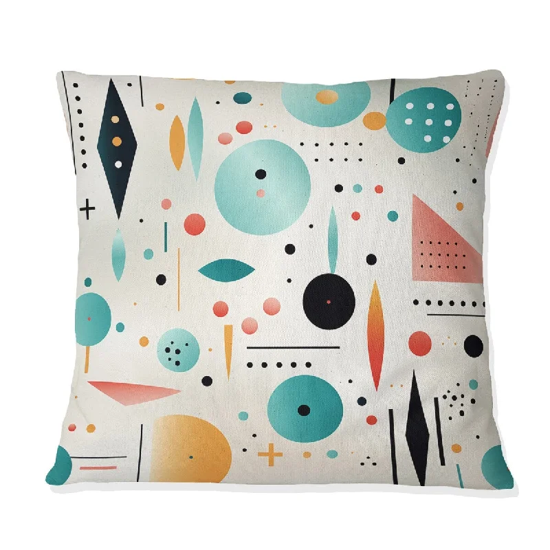 Designart "Soft Color Geometry Collage Serenade" Geometric Printed Throw Pillow