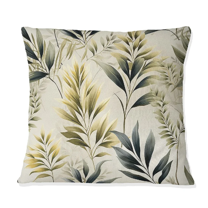 Designart "Tranquil Ferns Ii I" Plants Printed Throw Pillow