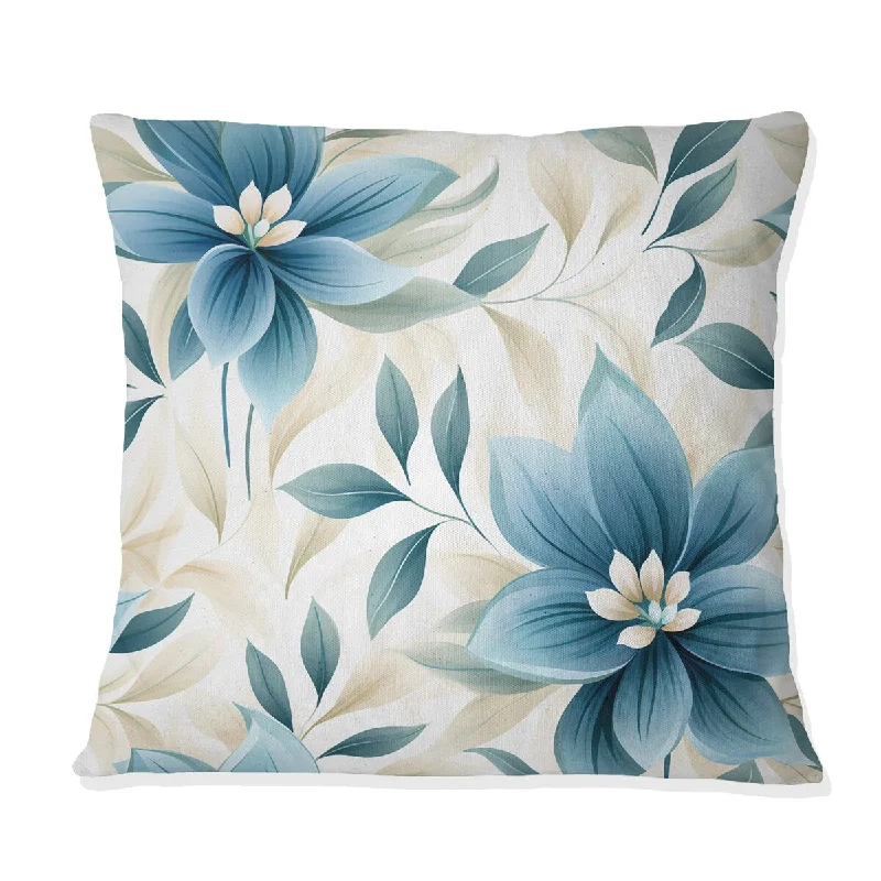 Designart "Tranquil Patterns" Floral Printed Throw Pillow