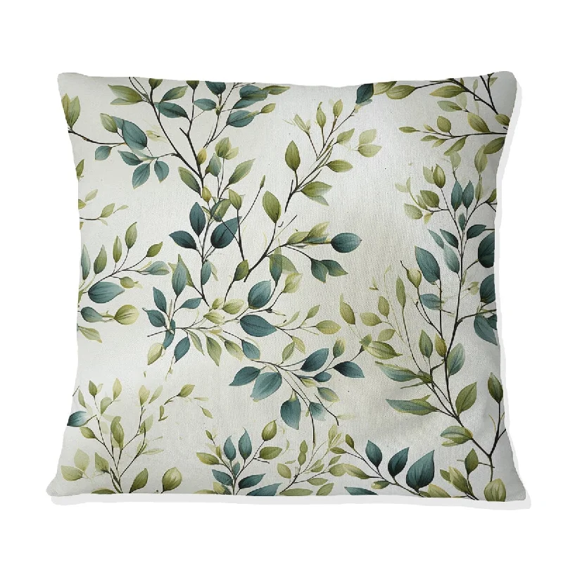 Designart "Tranquil Vines" Plants Printed Throw Pillow