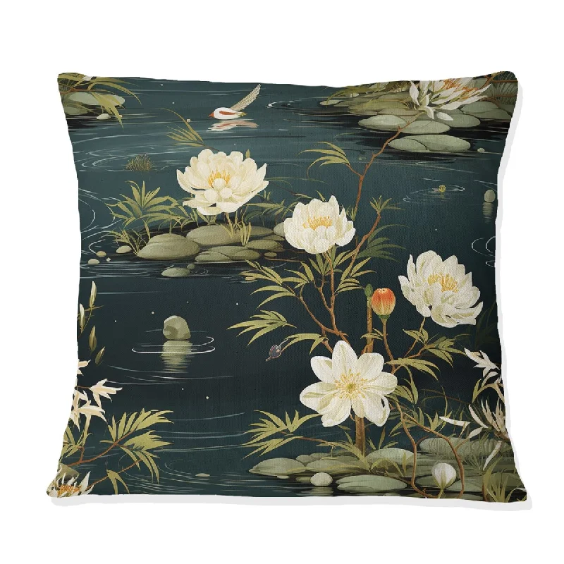 Designart "Tranquil Zen Oasis" Oriental Printed Throw Pillow