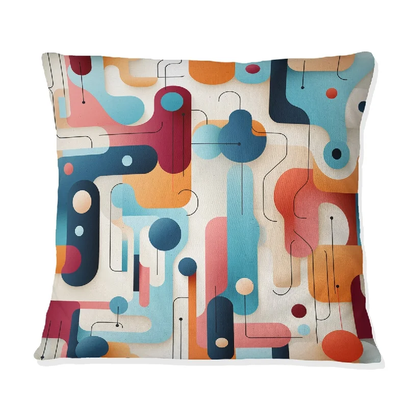 Designart "Trendy Patterns 1970s Style II" Geometric Printed Throw Pillow