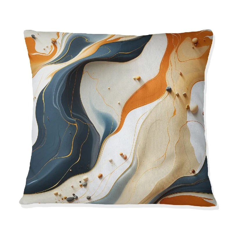 Designart "Tribal Essence Marble Pattern" Marble Printed Throw Pillow