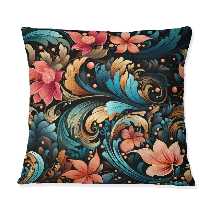 Designart "Urban Chic Paisley Pattern" Paisley Printed Throw Pillow