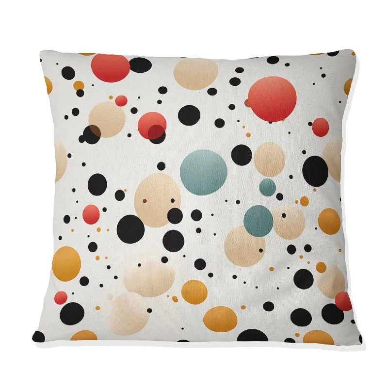 Designart "Vibrant Multicolor Polka Dots Pattern" Polka Dots Printed Throw Pillow