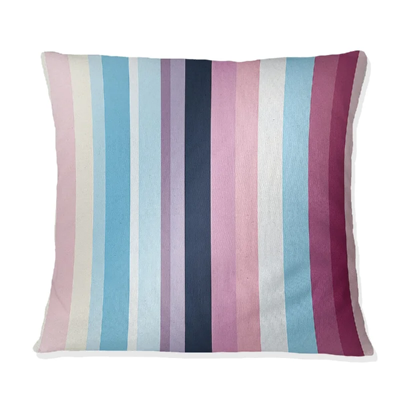 Designart "Vibrant Purple Striped Harmony Pattern" Striped Printed Throw Pillow