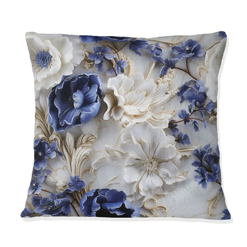 Designart "Victorian Opulence Marble Pattern I" Marble Printed Throw Pillow