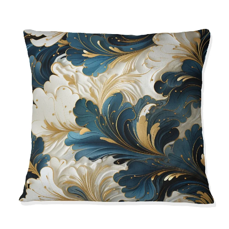 Designart "Vintage Reverie Marble Pattern I" Marble Printed Throw Pillow