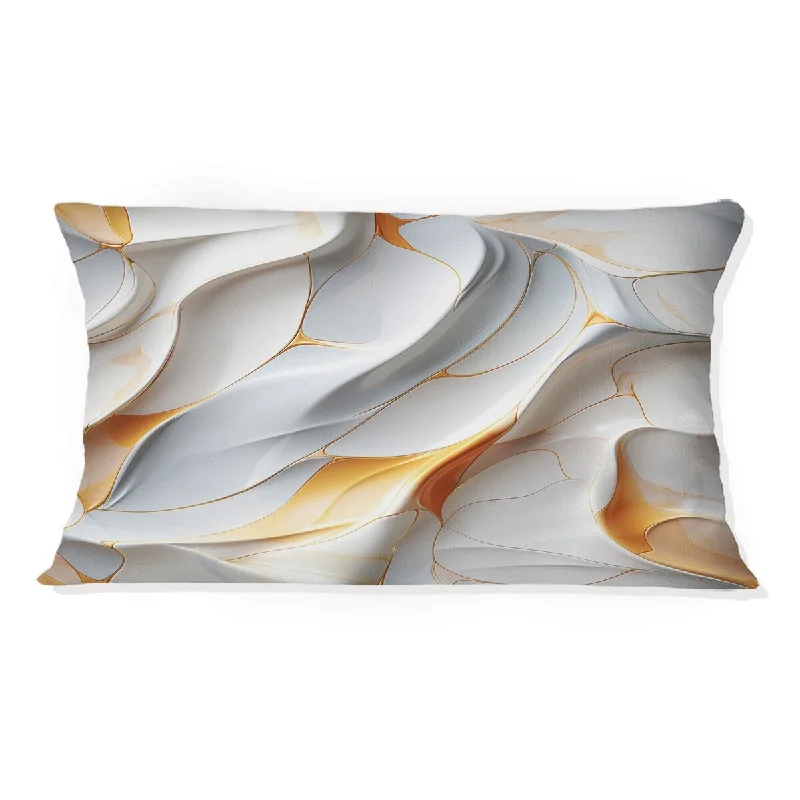 Designart "White Sleek Marble Harmony" Marble Printed Throw Pillow