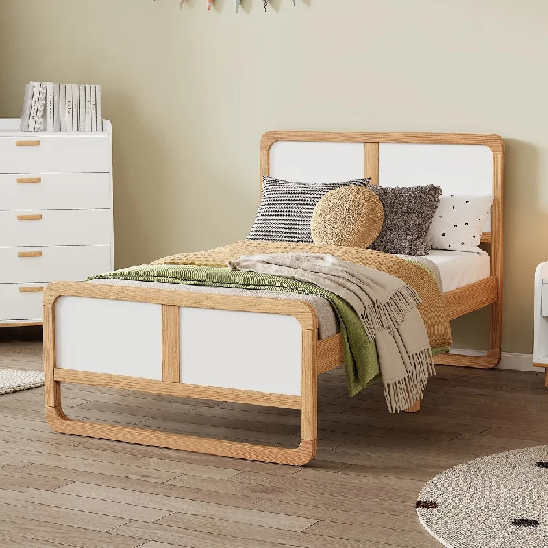 Modern Style Twin Size Solid Wood Platform Bed