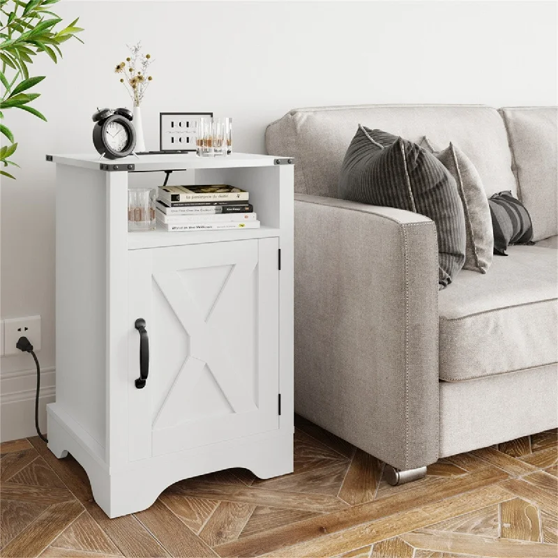 Modern Tall Dorm Wooden White Nightstands Bedside Tables