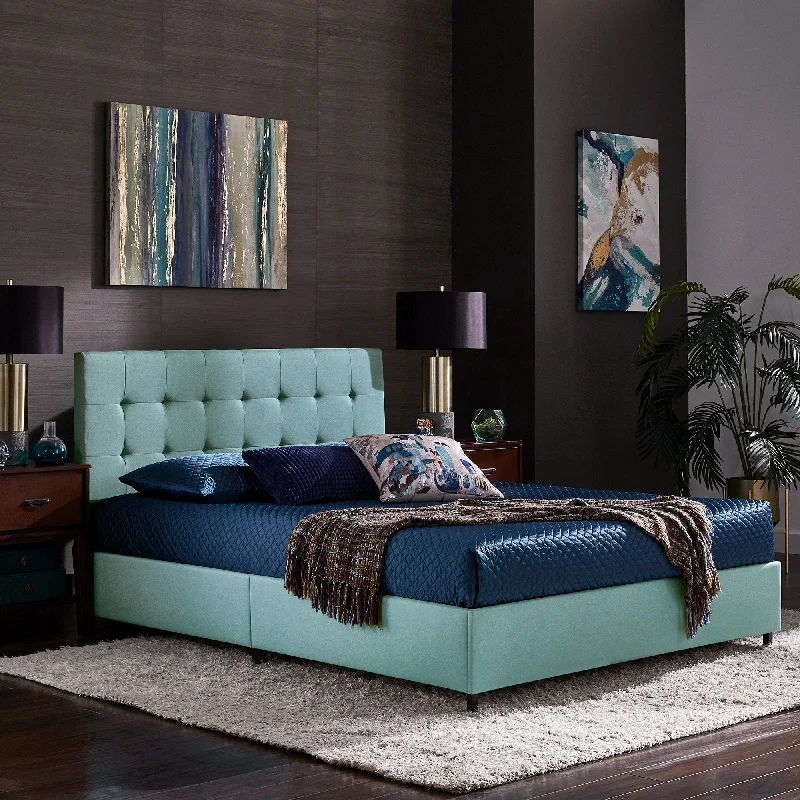 Myla Linen Tufted Queen Platform Bed by iNSPIRE Q Classic