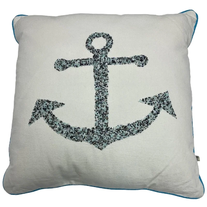 Nautical Pillow Anchor Beaded