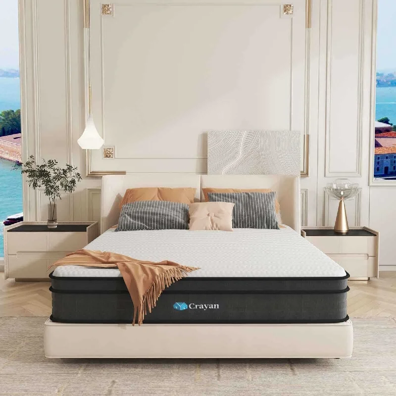 Queen Mattress, 10 Inch Hybrid Memory Foam Mattress, Queen Mattresses in a Box with Pocket Spring for Motion Isolation