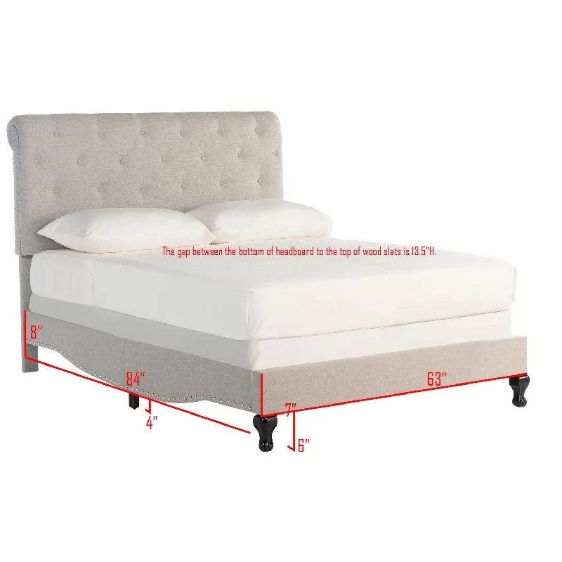 SAFAVIEH Kathie Upholstered Tufted Rolled Back Bed