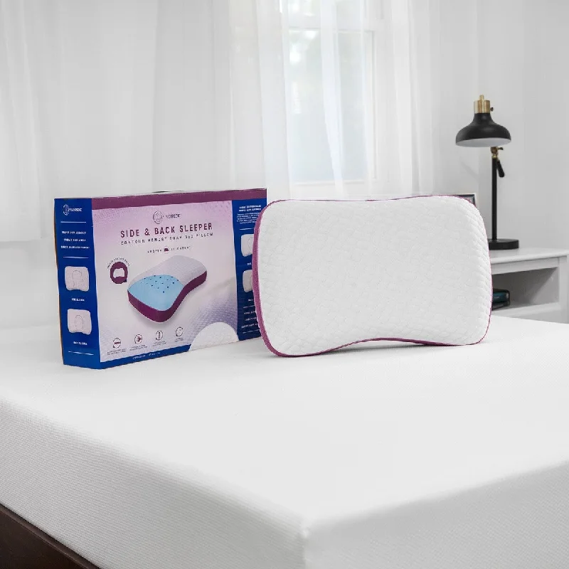 SensorPEDIC Side and Back Sleeper Contour Memory Foam Bed Pillow - White