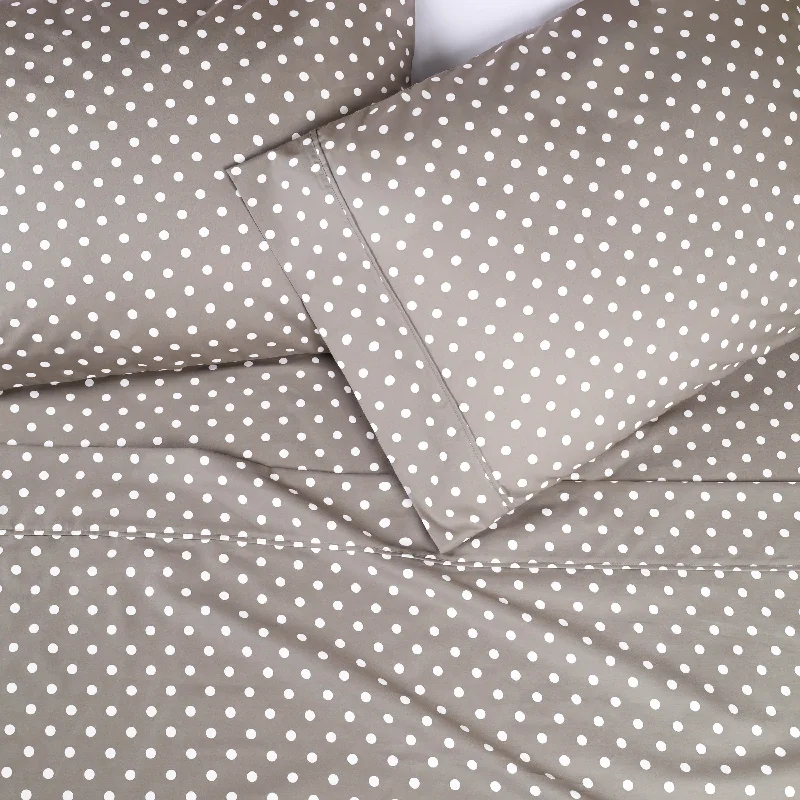 Superior Thread Count 600TC Cotton Blend Polka Dot Bed Sheet Set