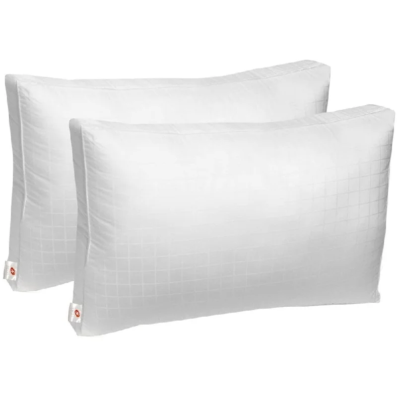 Swiss Comforts 300 TC Soft Cotton Down Alternative Sleeping Bed Pillow with 2-inch Gusset - White