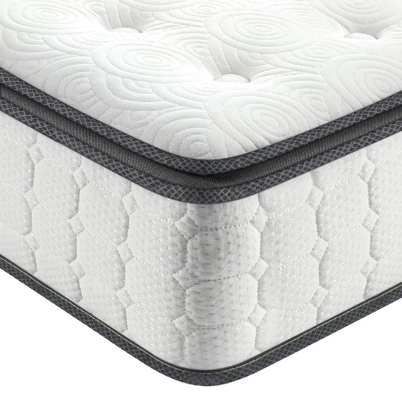 Twin XL Mattress, 10" Mattress in a Box, Extra Long Pillow Top Mattress, Gel Memory Foam & Pocket Coils Innerspring Mattresses