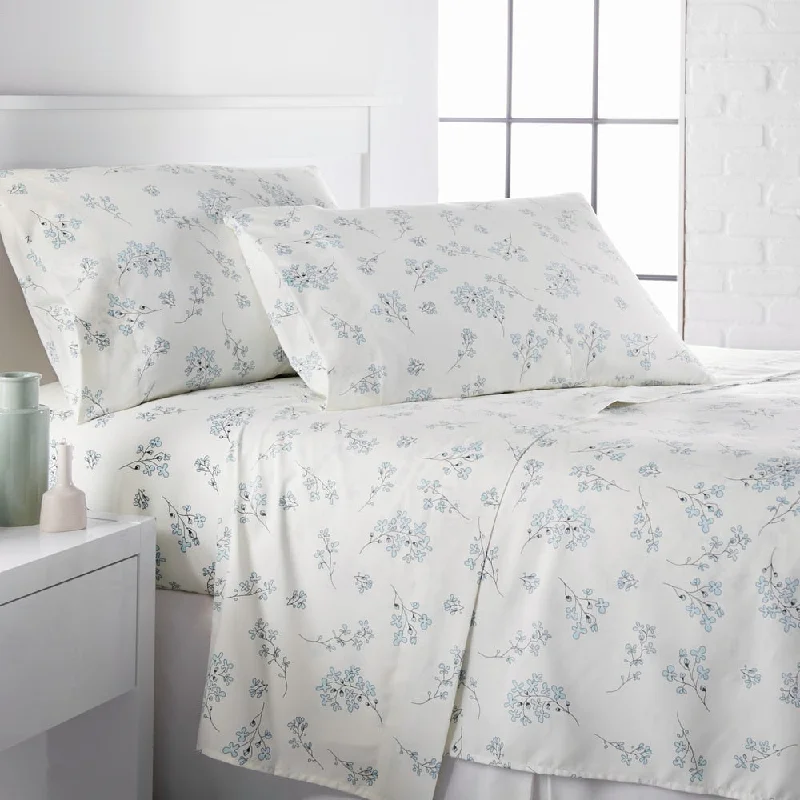 Vilano Choice Ultra-Soft Sweet Floral 4-Piece Printed Bed Sheet Set