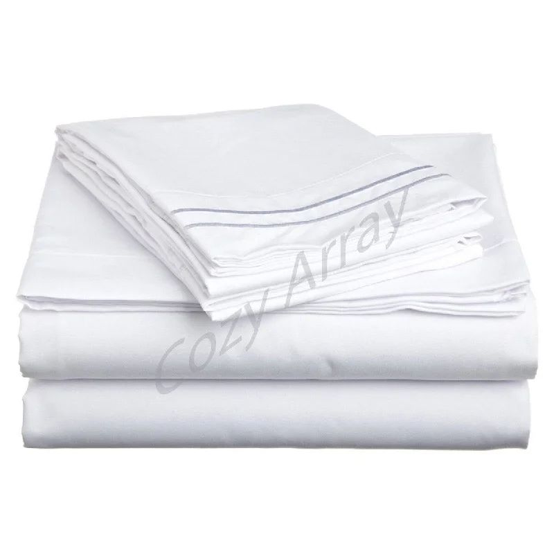 4 Piece 1600 Count Super Soft Sheet Set Full White