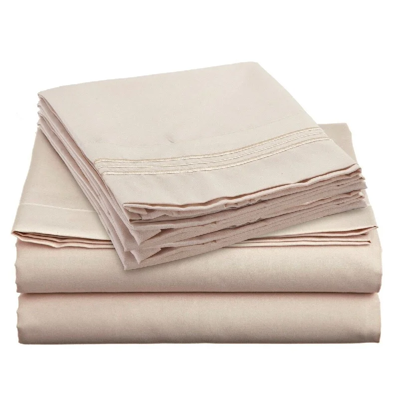 4 Piece 1600 Count Super Soft Sheet Set Twin Cream