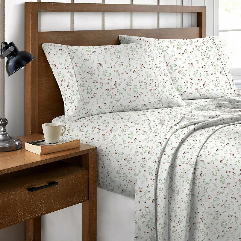 4 Piece Cotton Printed Sheet Set Queen Floral