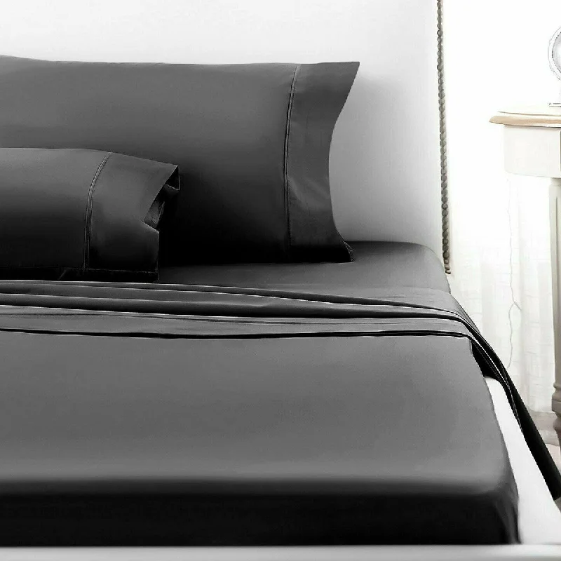 4 Piece Deep Pocket 1800 Count Luxury Sheet Set Full Black