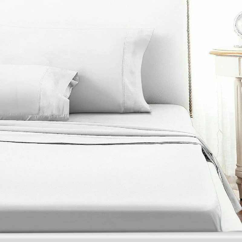 4 Piece Deep Pocket 1800 Count Luxury Sheet Set King White