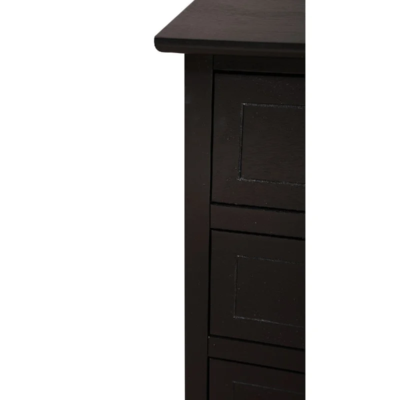 Black Nightstand with Extra Durability - Real Wood Veneers and Dove Tailed Drawers