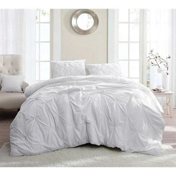 BYB White Pin Tuck Comforter Set