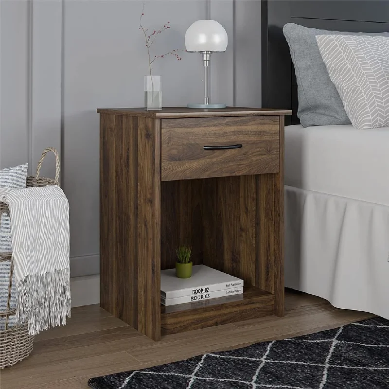 Classic Nightstand with Drawer, Walnut