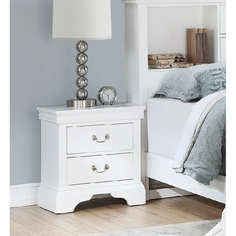 Contemporary Furniture 2-drawers Nightstand, Unique Birch Veneer