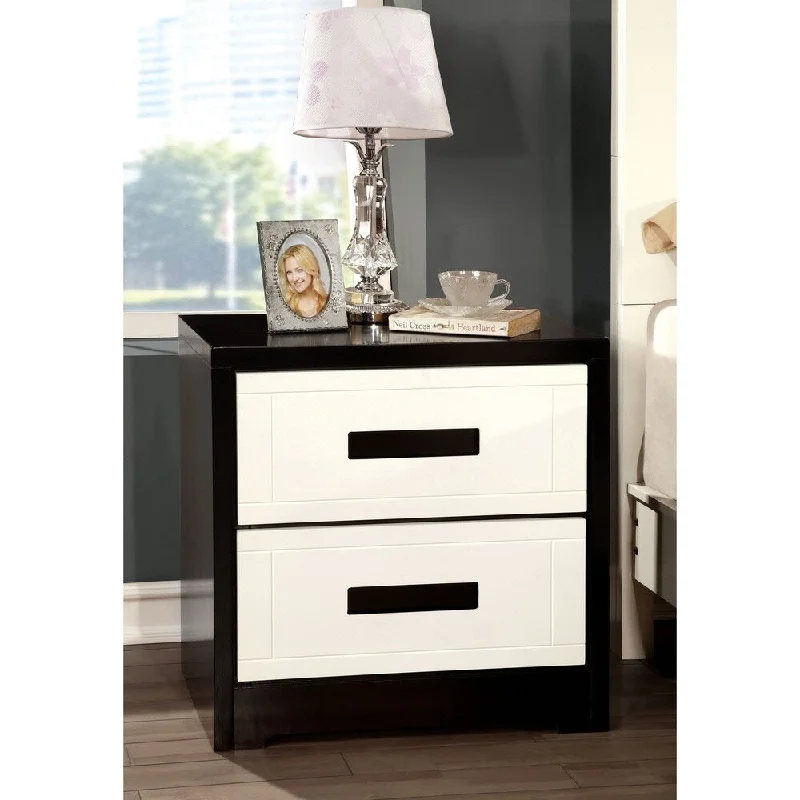 Copper Grove Guanare Juxtaposed Geometric Black and White Nightstand