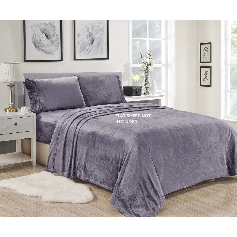 Décor&More Luxury Elegance 3 Piece Queen Size Extra Soft Velvet Touch Microplush Sheet Set - Lavender